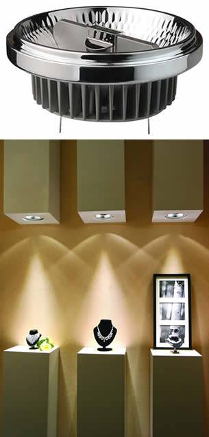 Nova AR111/QR111 Lâmpadas LED em E27, GU10 e G53